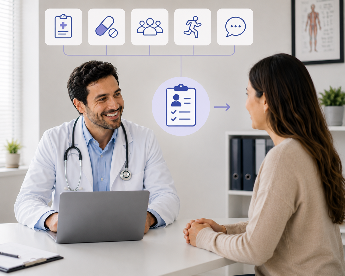 Doctor consultando con paciente